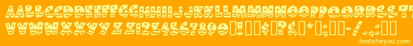 フォントBodiemf ffy – オレンジの背景に黄色の文字