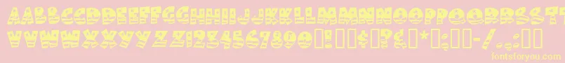 Bodiemf ffy-Schriftart – Gelbe Schriften auf rosa Hintergrund