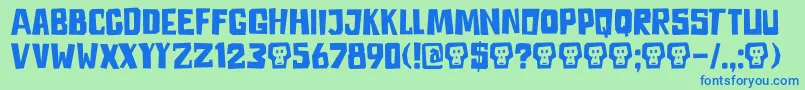 DkAstromonkey-fontti – siniset fontit vihreällä taustalla