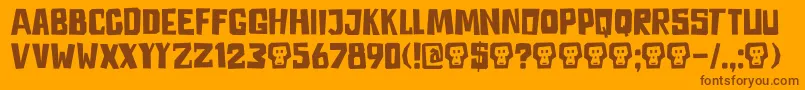 DkAstromonkey Font – Brown Fonts on Orange Background