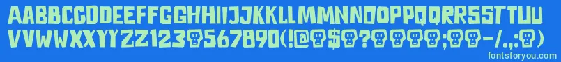 DkAstromonkey Font – Green Fonts on Blue Background