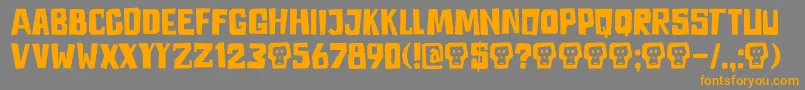 フォントDkAstromonkey – オレンジの文字は灰色の背景にあります。