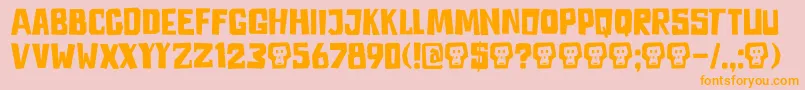 DkAstromonkey-Schriftart – Orangefarbene Schriften auf rosa Hintergrund