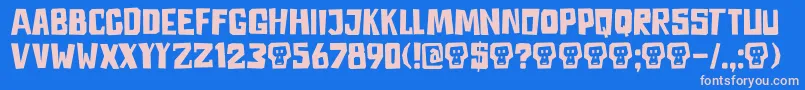 Police DkAstromonkey – polices roses sur fond bleu