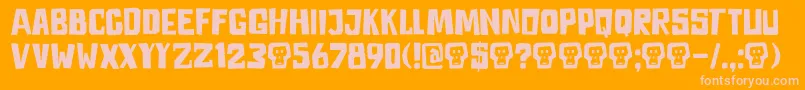 Police DkAstromonkey – polices roses sur fond orange