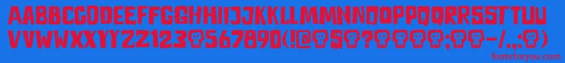 DkAstromonkey Font – Red Fonts on Blue Background