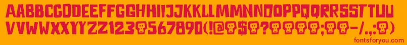 DkAstromonkey Font – Red Fonts on Orange Background