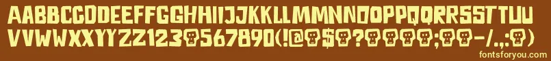 DkAstromonkey-fontti – keltaiset fontit ruskealla taustalla