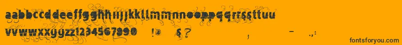 Vtksmercearia-Schriftart – Schwarze Schriften auf orangefarbenem Hintergrund