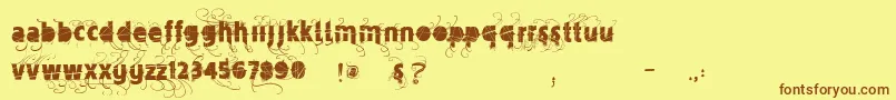 Vtksmercearia Font – Brown Fonts on Yellow Background