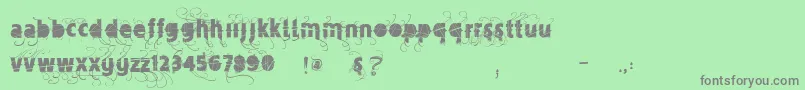 Vtksmercearia Font – Gray Fonts on Green Background