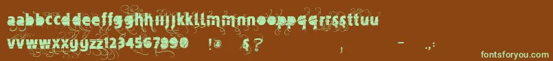 Vtksmercearia-fontti – vihreät fontit ruskealla taustalla