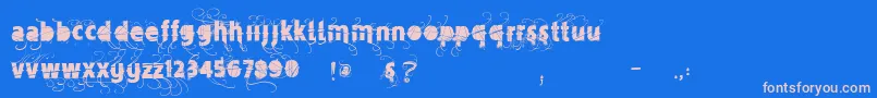 Vtksmercearia Font – Pink Fonts on Blue Background