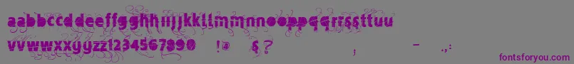Шрифт Vtksmercearia – фиолетовые шрифты на сером фоне