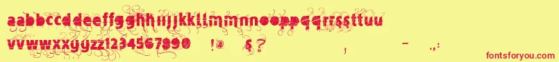 Vtksmercearia Font – Red Fonts on Yellow Background