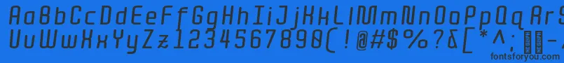 QuotaBolditalic Font – Black Fonts on Blue Background
