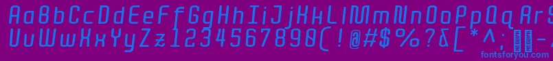 Шрифт QuotaBolditalic – синие шрифты на фиолетовом фоне