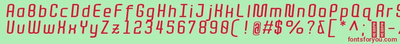 QuotaBolditalic Font – Red Fonts on Green Background