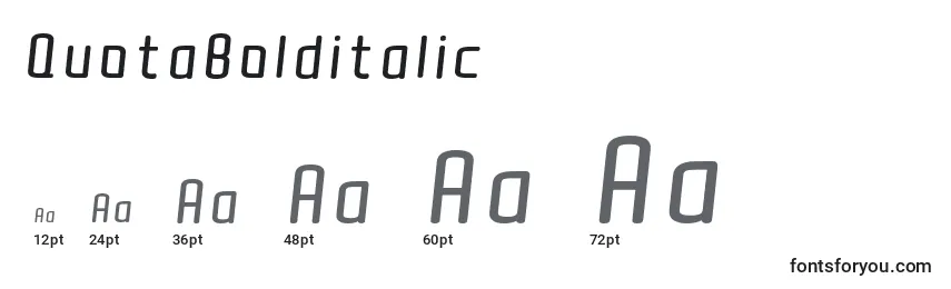 QuotaBolditalic Font Sizes