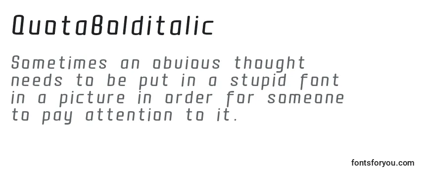 QuotaBolditalic -fontin tarkastelu