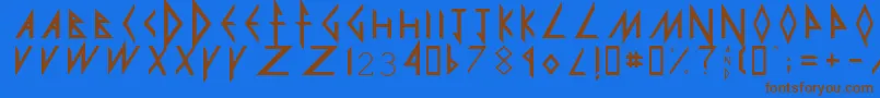 DefLeppard Font – Brown Fonts on Blue Background