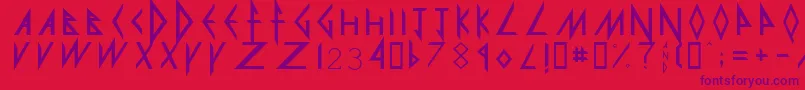 DefLeppard Font – Purple Fonts on Red Background