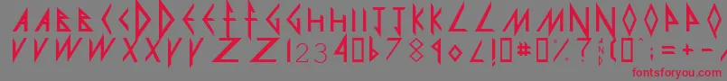 DefLeppard-fontti – punaiset fontit harmaalla taustalla