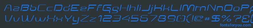 Aunchantedexpandedoblique Font – Blue Fonts on Black Background