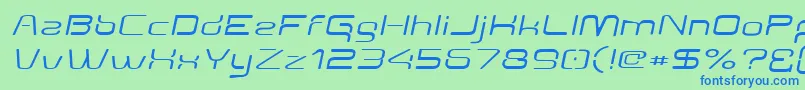Aunchantedexpandedoblique Font – Blue Fonts on Green Background