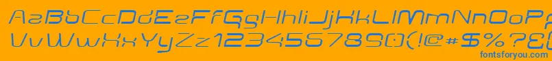 Aunchantedexpandedoblique Font – Blue Fonts on Orange Background