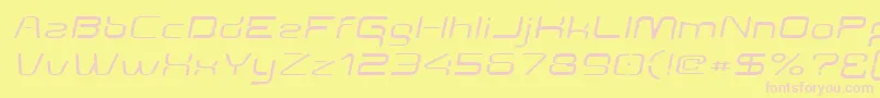 Aunchantedexpandedoblique Font – Pink Fonts on Yellow Background