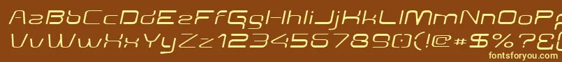 Saiba mais sobre a fonte Aunchantedexpandedoblique Fonte Aunchantedexpandedoblique – fontes amarelas em um fundo marrom