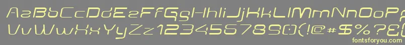 Aunchantedexpandedoblique Font – Yellow Fonts on Gray Background