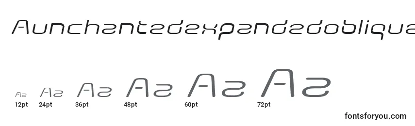 Размеры шрифта Aunchantedexpandedoblique