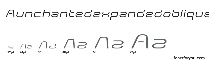 Größen der Schriftart Aunchantedexpandedoblique