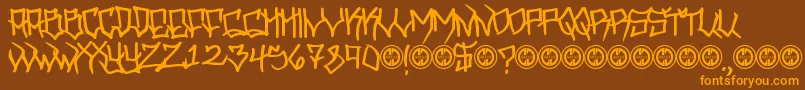 Hooligan Font – Orange Fonts on Brown Background