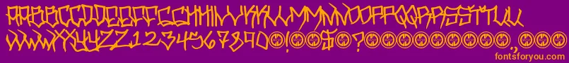 Hooligan Font – Orange Fonts on Purple Background