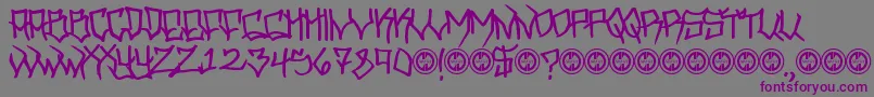 Hooligan Font – Purple Fonts on Gray Background