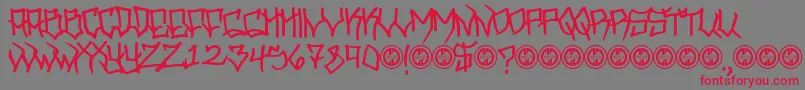 Hooligan Font – Red Fonts on Gray Background