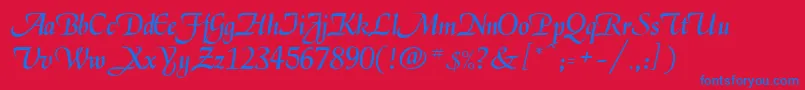 GarrettMedium Font – Blue Fonts on Red Background