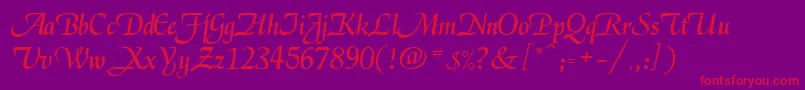 GarrettMedium Font – Red Fonts on Purple Background