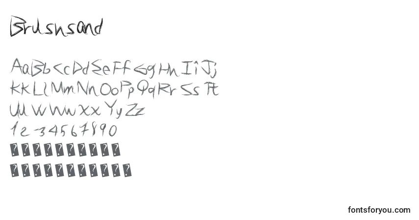 Fuente Brushsand - alfabeto, números, caracteres especiales
