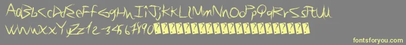 Więcej informacji o czcionce Brushsand Czcionka Brushsand – żółte czcionki na szarym tle