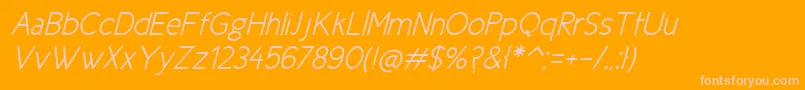 Więcej informacji o czcionce NewCicleSemiItalic Czcionka NewCicleSemiItalic – różowe czcionki na pomarańczowym tle