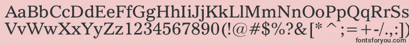 QuoVadis-fontti – mustat fontit vaaleanpunaisella taustalla