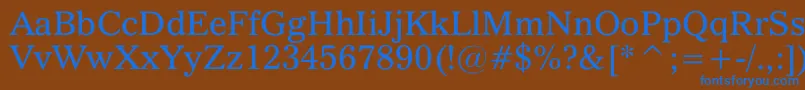 フォントQuoVadis – 茶色の背景に青い文字