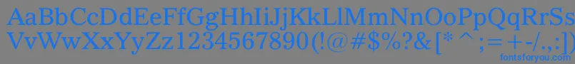 フォントQuoVadis – 灰色の背景に青い文字