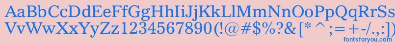 フォントQuoVadis – ピンクの背景に青い文字
