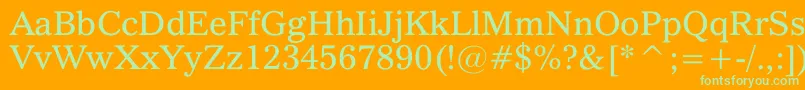 Шрифт QuoVadis – зелёные шрифты на оранжевом фоне