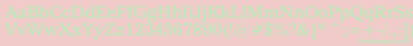 フォントQuoVadis – ピンクの背景に緑の文字